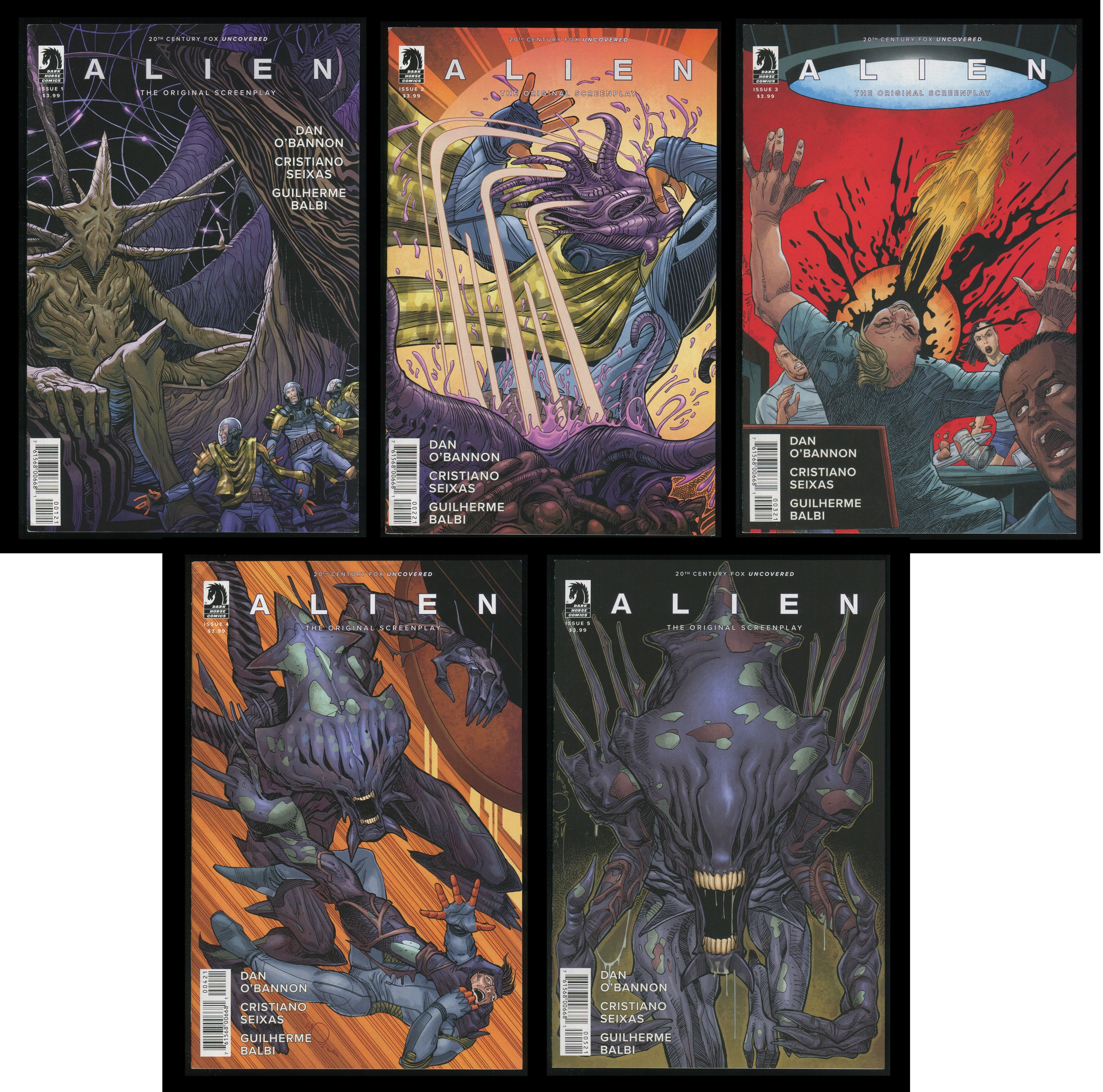 Alien The Original Screenplay Variant Comic Set 1-2-3-4-5 Lot B