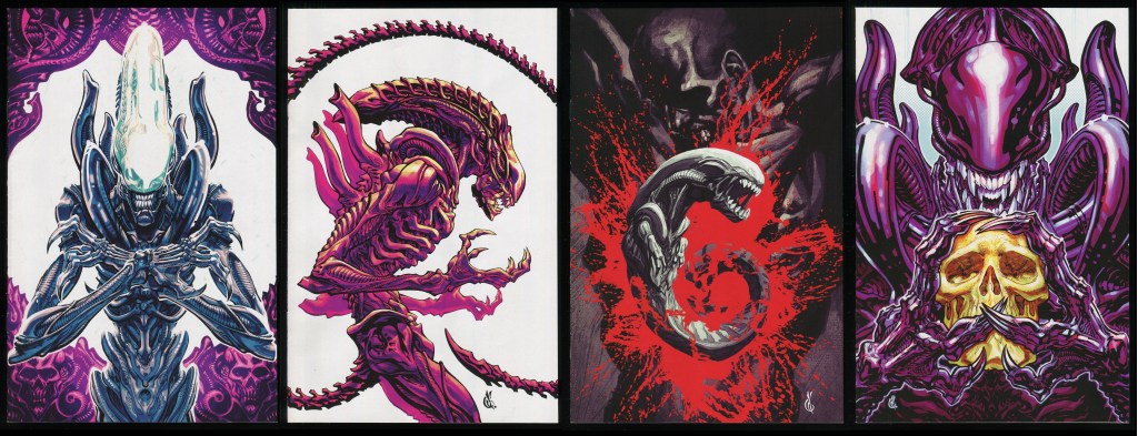 Aliens Dust to Dust Variant Comic Set 1-2-3-4 Facehugger Chestburster ...
