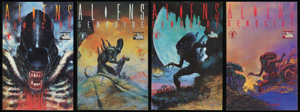 Aliens Genocide Comic Set 1-2-3-4 Lot w/ 2 Page Pin-Up Arthur Suydam ...