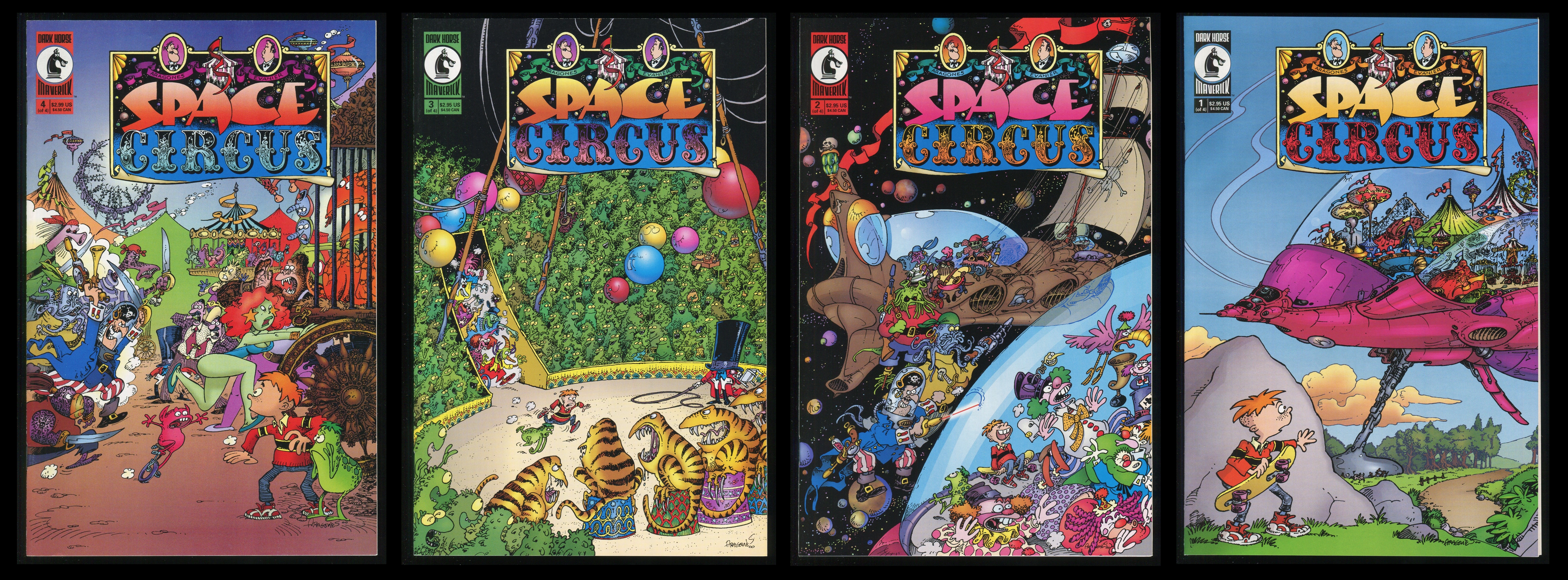 Space Circus Comic Set 1-2-3-4 Lot Dark Horse Sergio Aragones