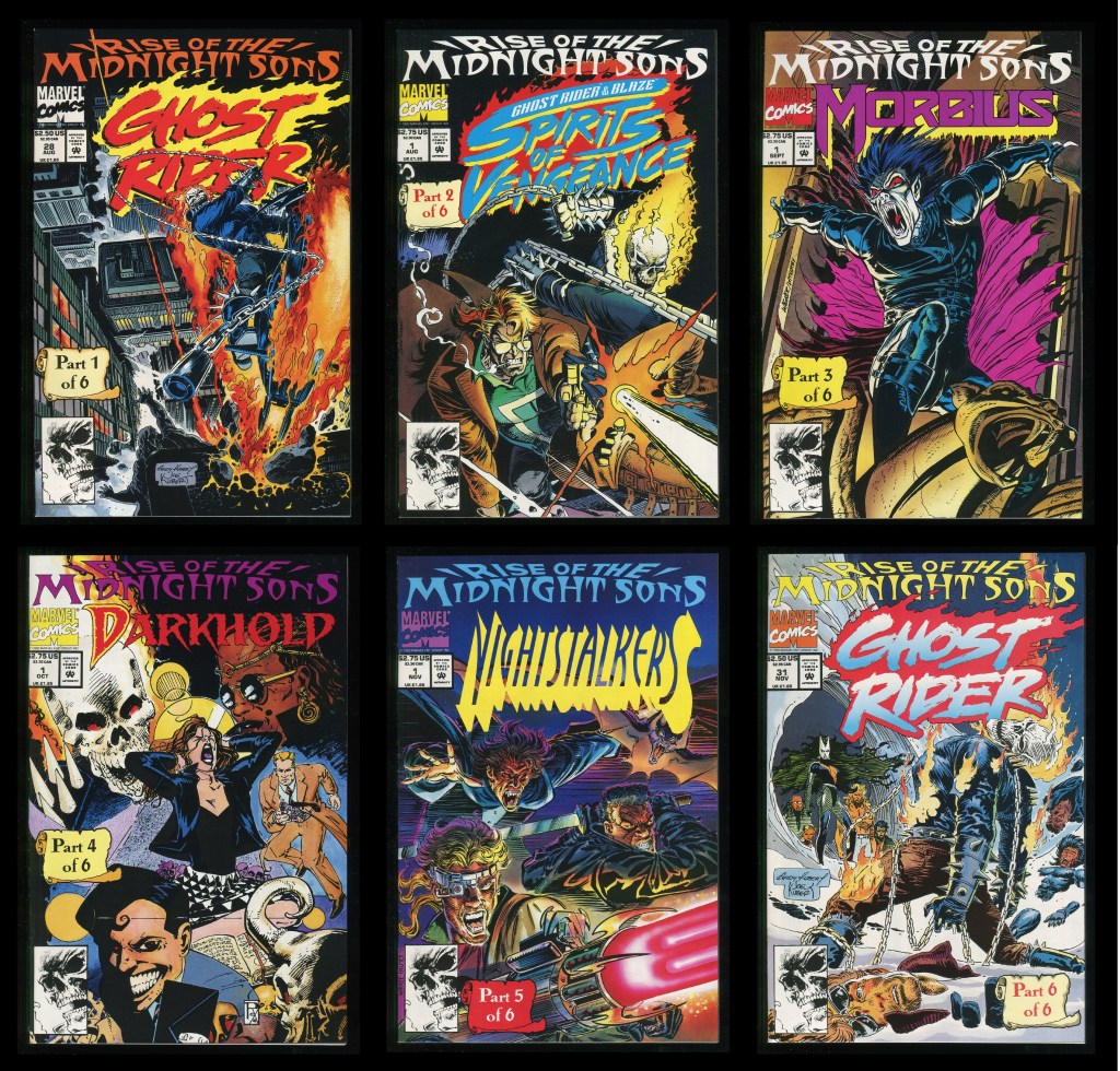 Rise of the Midnight Sons Comic Set 1-6 Lot Marvel Ghost Rider 28 Morbius Poster ...