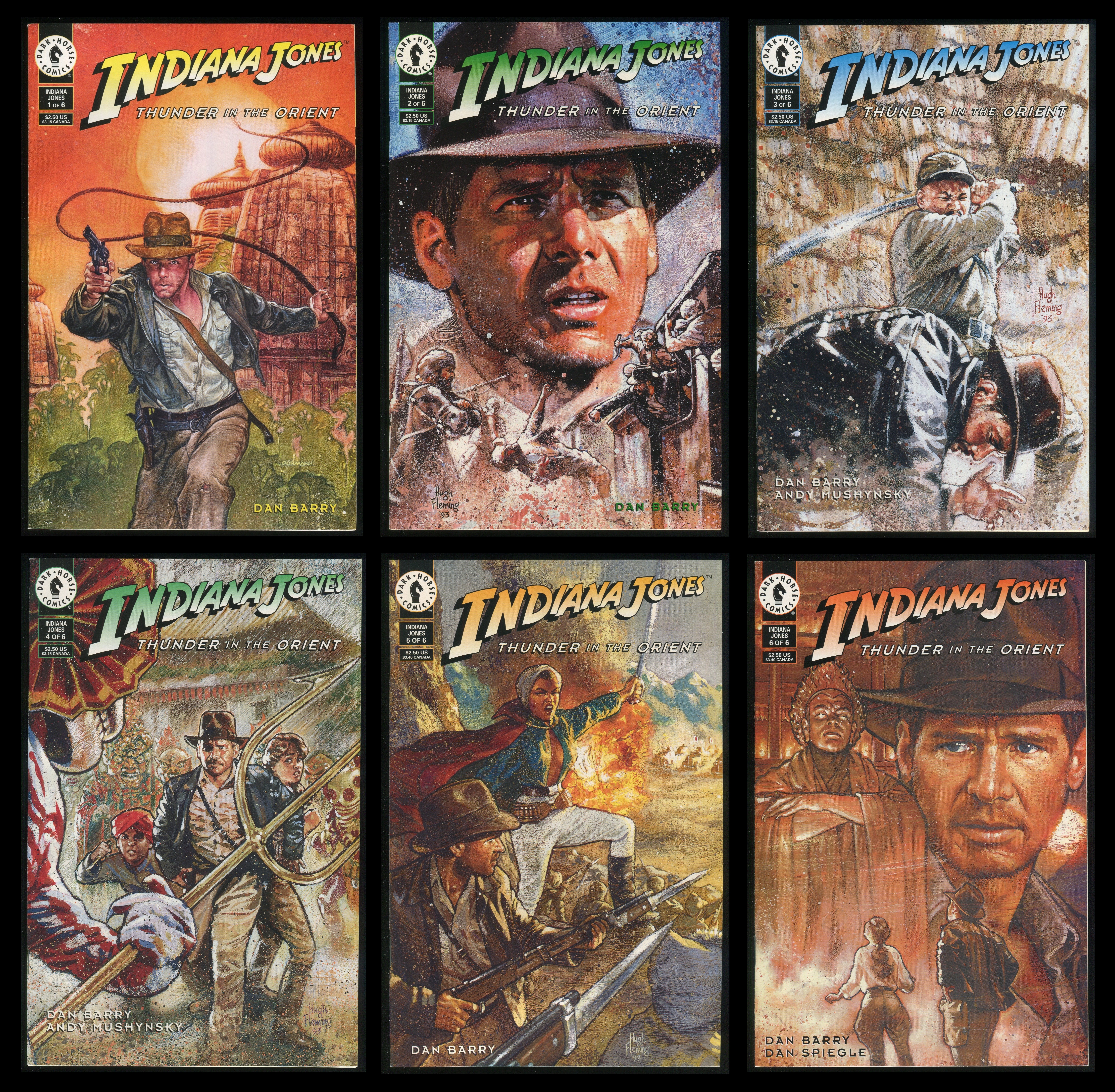 Indiana Jones Thunder in the Orient Comic Set 1-2-3-4-5-6 Lot Hugh