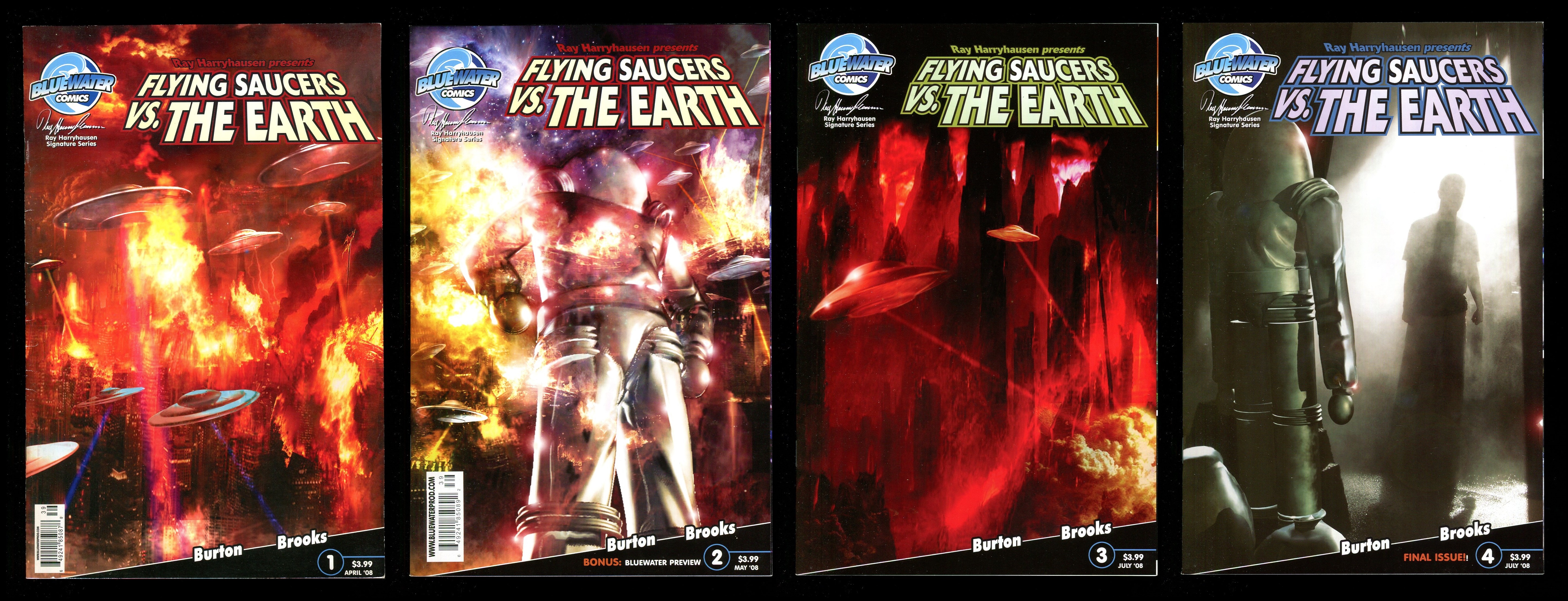 Flying Saucers vs the Earth Comic Set 1-2-3-4 Lot